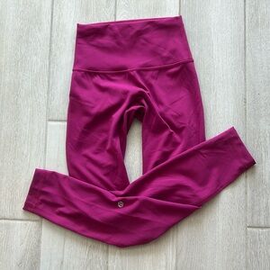 Magenta colored lululemon leggings